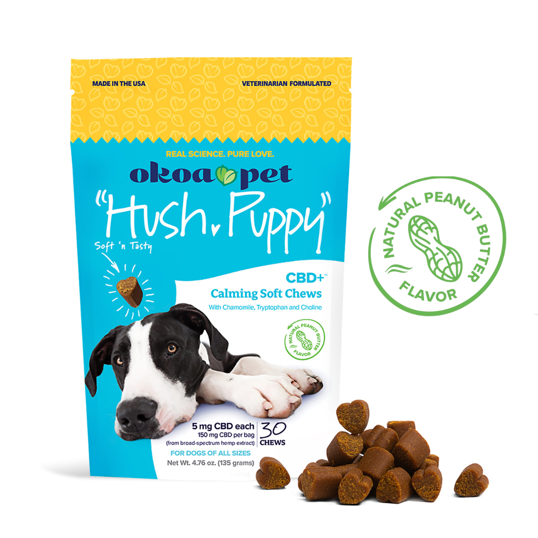 "Hush, Puppy" CBD+ Calming Soft Chews for Dogs Bag